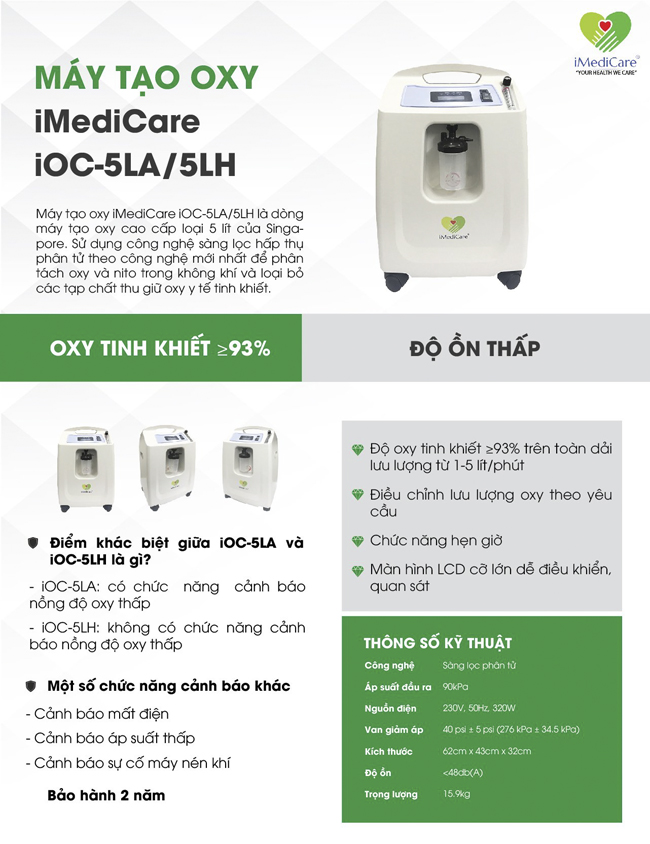 Máy tạo oxy Imedicare OC-5LH