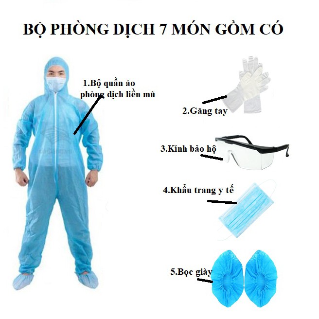 Bộ quần áo phòng dịch 7 món