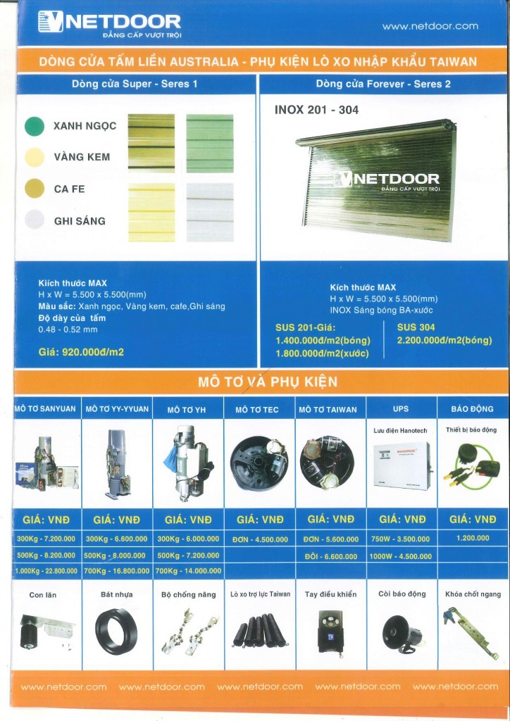 báo giá cửa cuốn netdoor công nghệ Úc