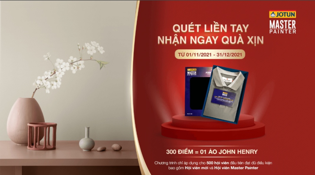 “QUÉT LIỀN TAY - NHẬN NGAY QUÀ XỊN” CÙNG JOTUN MASTER PAINTER