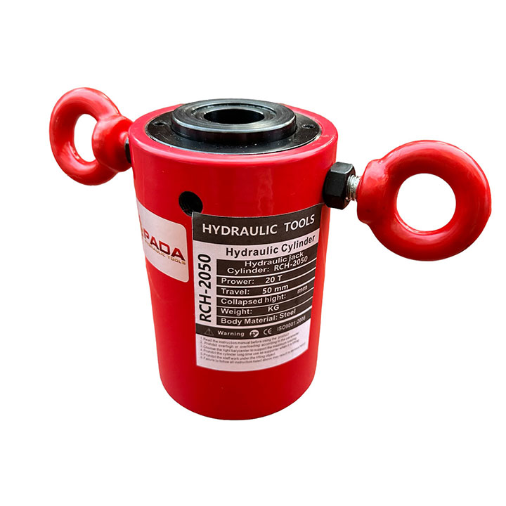 Kích Thủy Lực Rỗng Tâm RCH-2050, Lực Kích 20 Tấn, Hành Trình 50mm, Lỗ Tâm 28mm