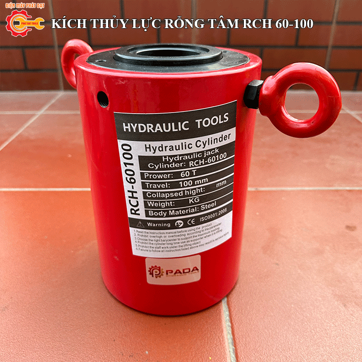 Kích Thủy Lực Rỗng Tâm 60 Tấn RCH-60100 – Lực ép 60T, hành trình 100mm