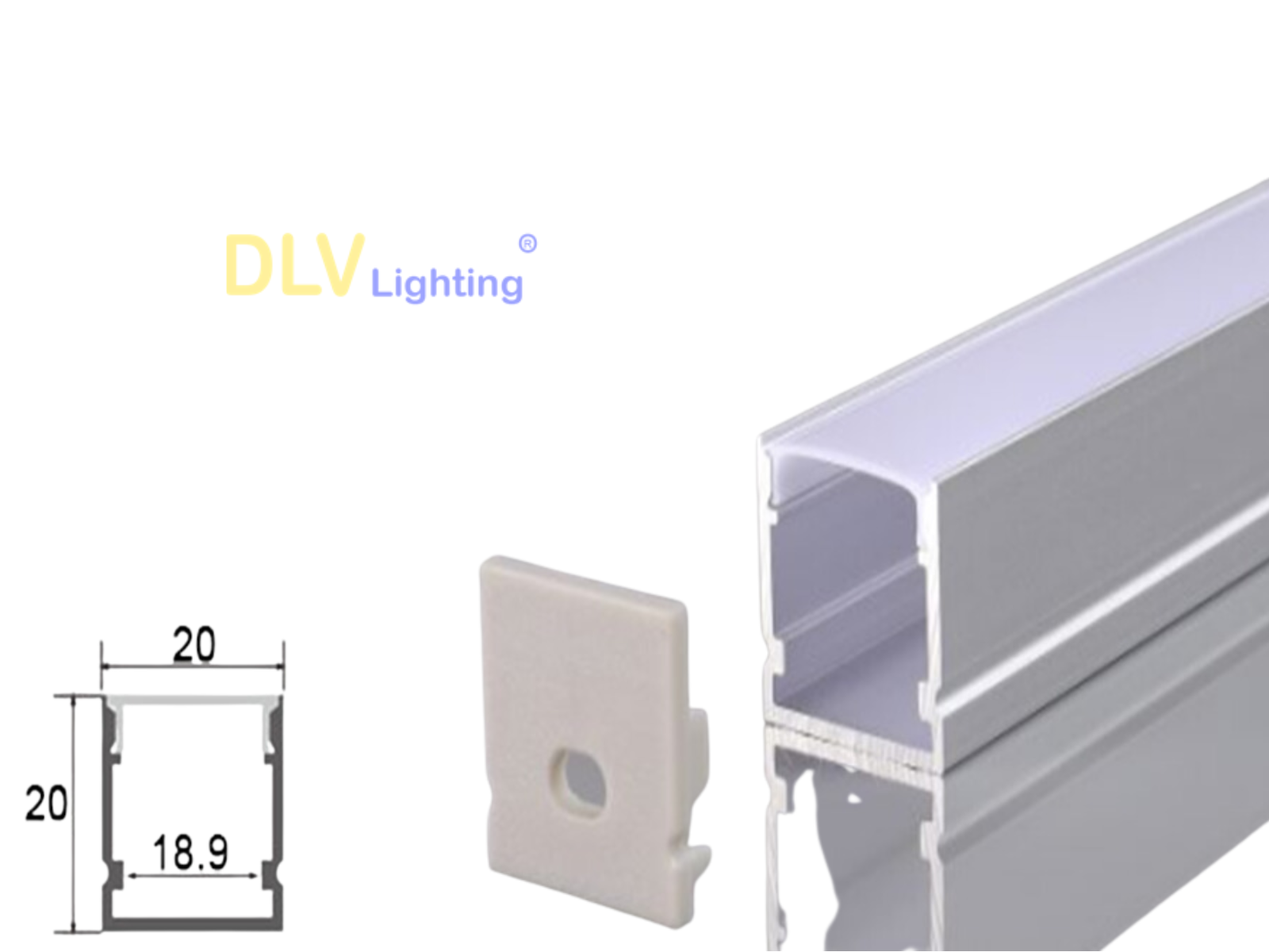 Thanh nhôm cho đèn led 2020 (DLV-2020)