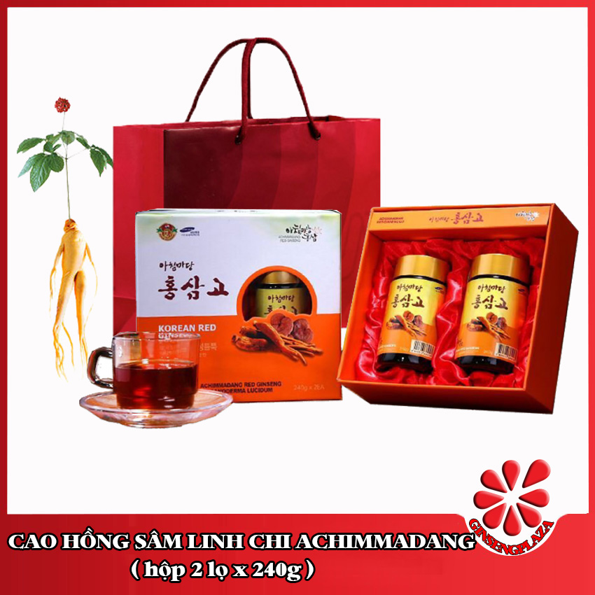 Cao hồng sâm linh chi Achimmadang Hộp 2 lọ x 240g