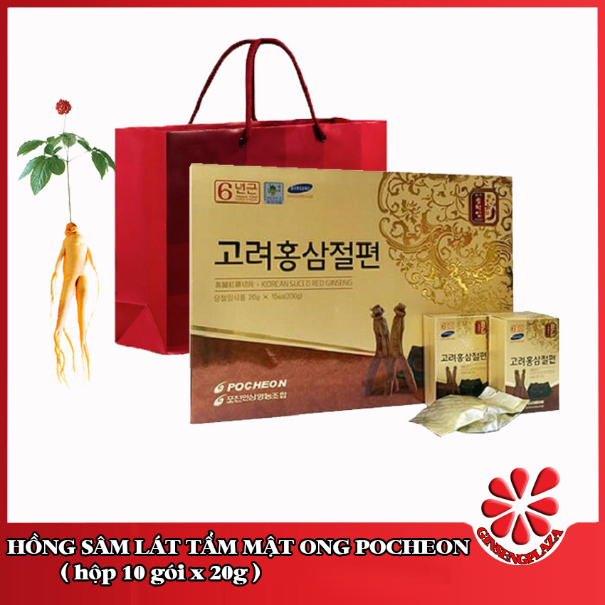 Hồng sâm lát tẩm mật ong Pocheon Hộp 10 gói x 20g