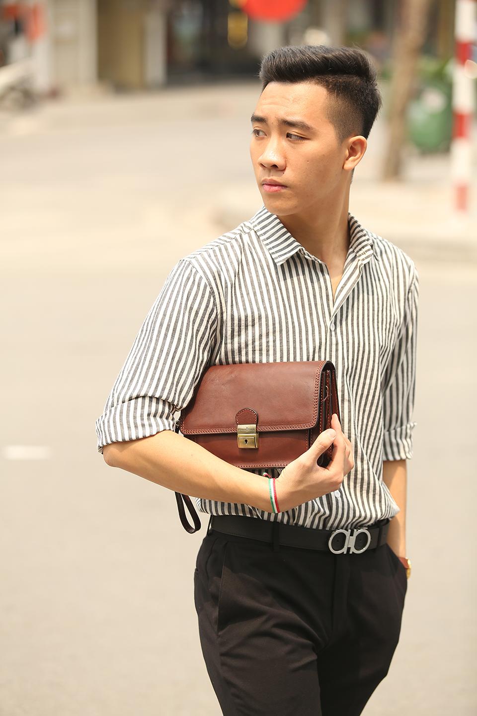 Ví cầm tay nam da bò 