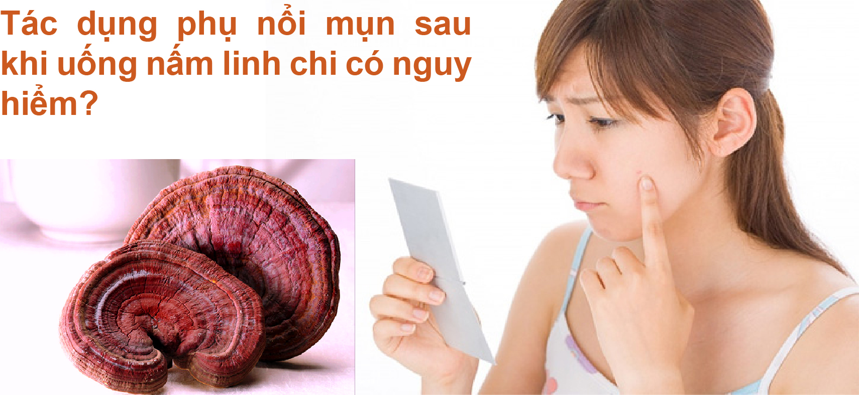 Tác dụng phụ nổi mụn sau khi uống nấm linh chi có nguy hiểm?