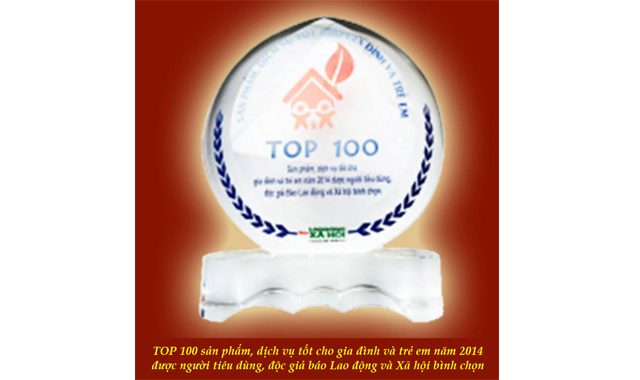 VIMATCORP đón nhận Cúp Top 100 sản phẩm tốt cho gia đình và trẻ em 2014