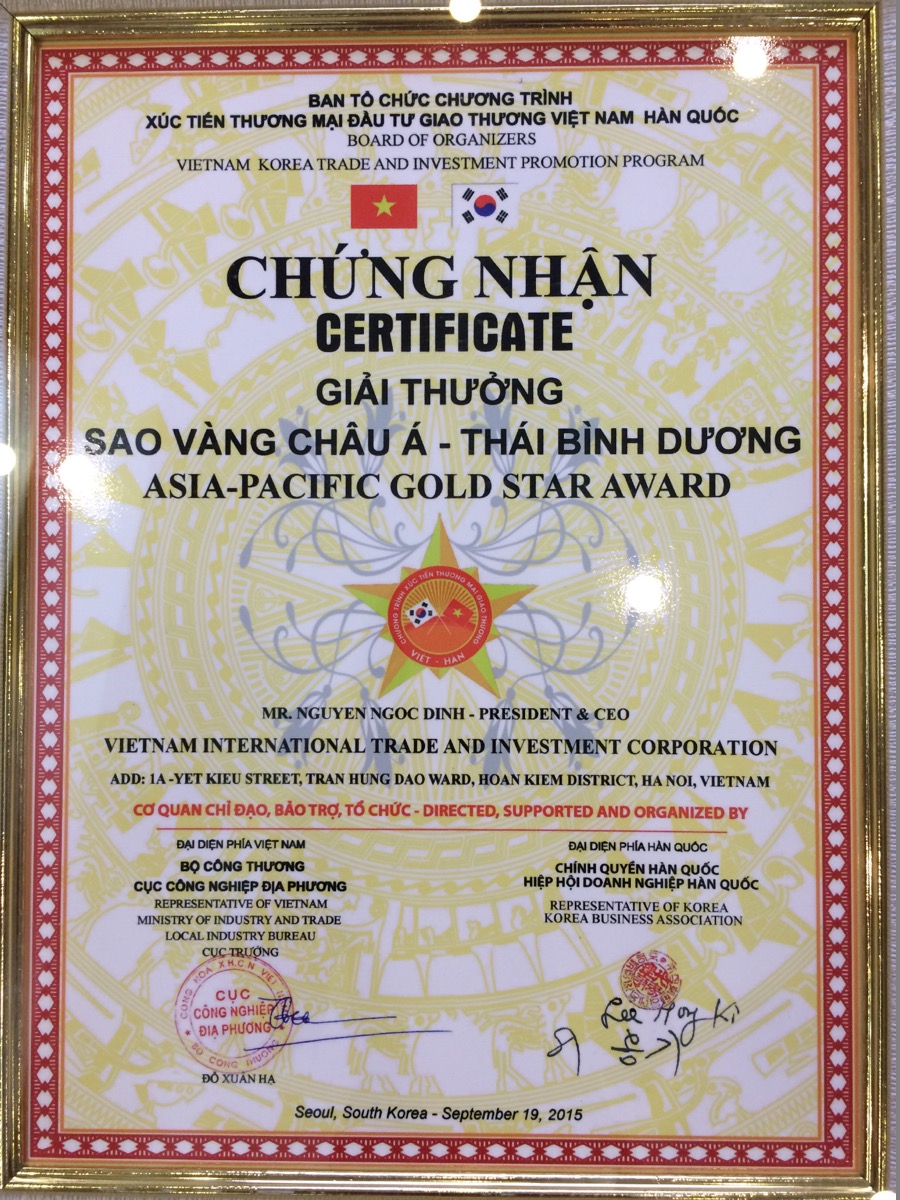 Giải thưởng Sao Vàng Châu Á Thái Bình Dương 2015 vinh danh VIMATCORP