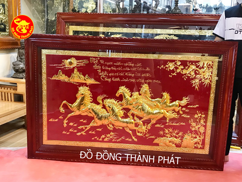 tranh mã đáo mạ vàng