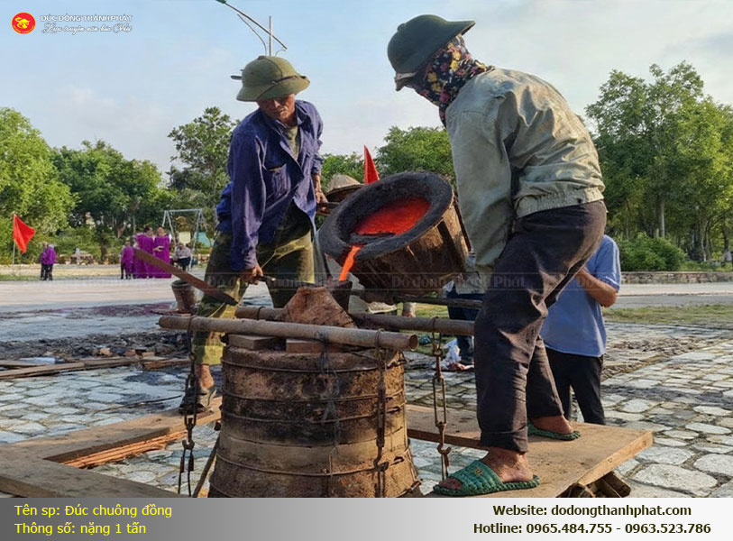 Đại hồng chung 1 tấn hoàn thiện — Đúc thủ công, âm thanh trầm vang, đặt tại chùa và công trình lớn