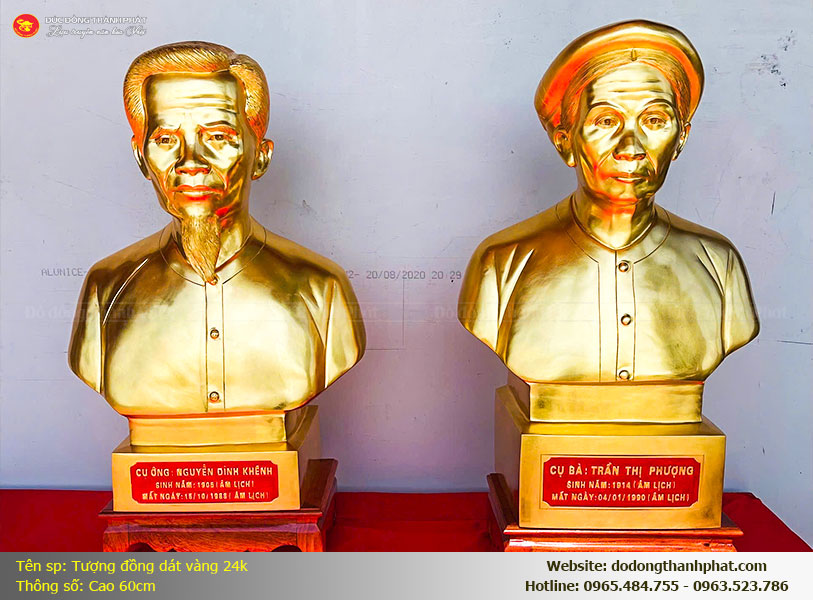 doi tuong dong chan dung dat vang 24k cao 60cm tai thanh hoa thanh phat