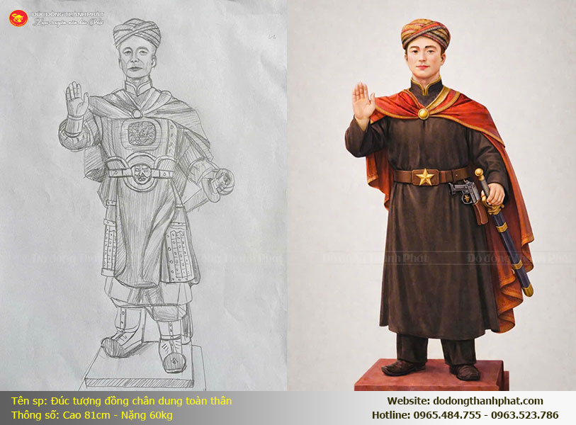 Xưởng Đồ Đồng Thành Phát làm việc chuyên nghiệp, đúc tượng đồng chân dung cho khách hàng ở xa qua Zalo và điện thoại