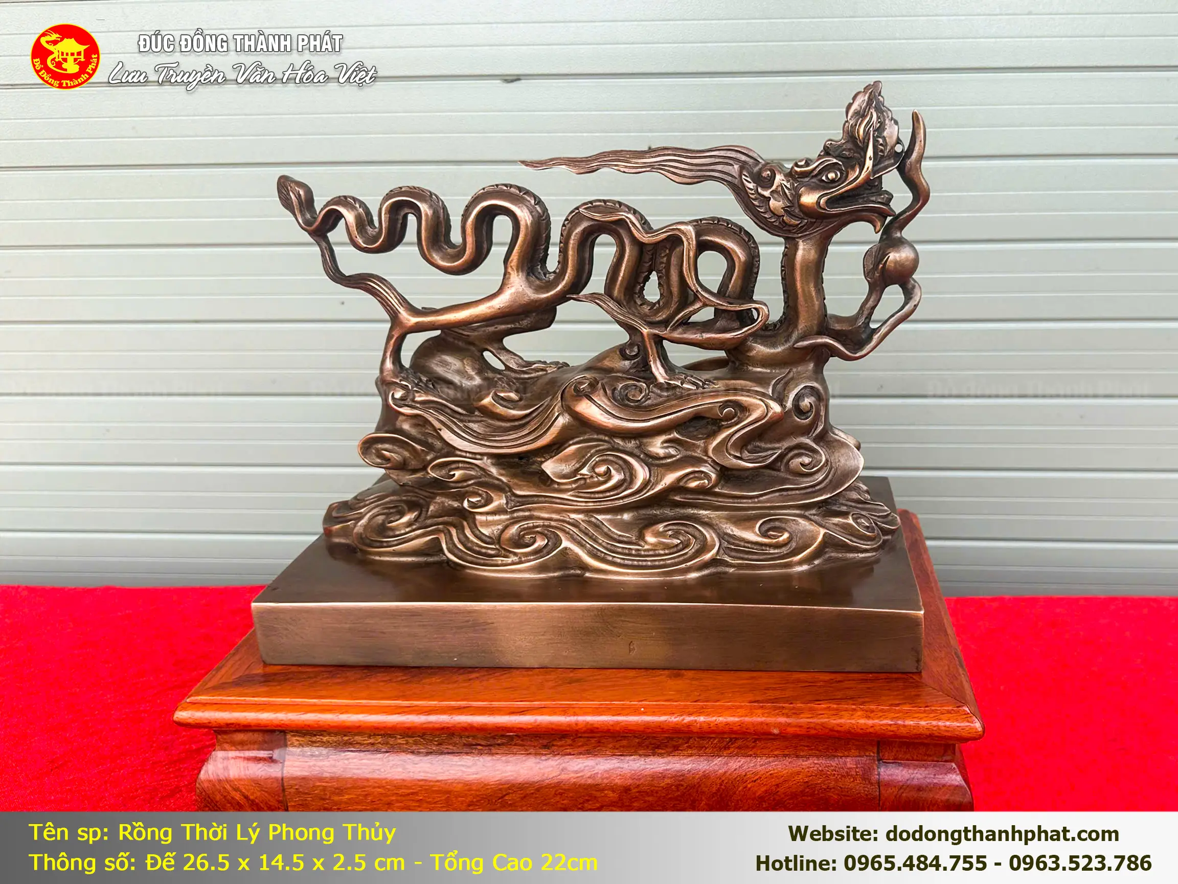Tượng Rồng Thời Lý phong thủy mặt bên phải — Đầu ngẩng cao, mắt sáng, tượng trưng quyền lực và thịnh vượng