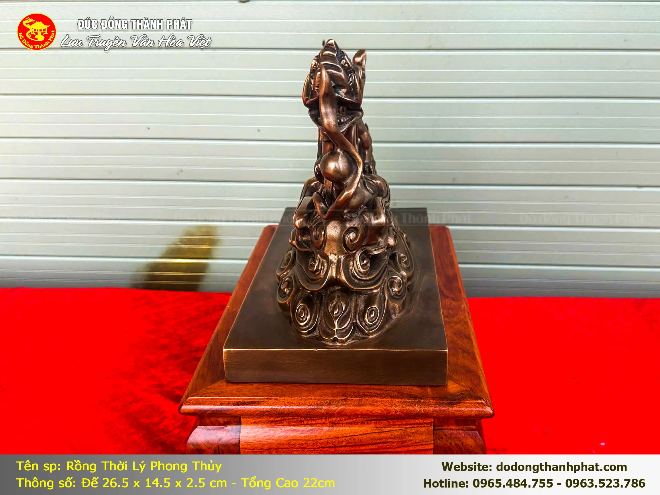 Tượng Rồng Thời Lý phong thủy mặt sau — Hoàn thiện tỉ mỉ toàn bộ, đế chắc chắn, không có chi tiết sơ sài