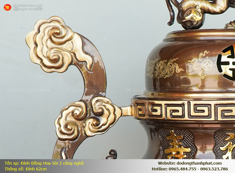 Điểm khác biệt của bộ tam sự đồng 2 công nghệ với màu sắc phớt nỉ tinh xảo và phôi đồng dày dặn