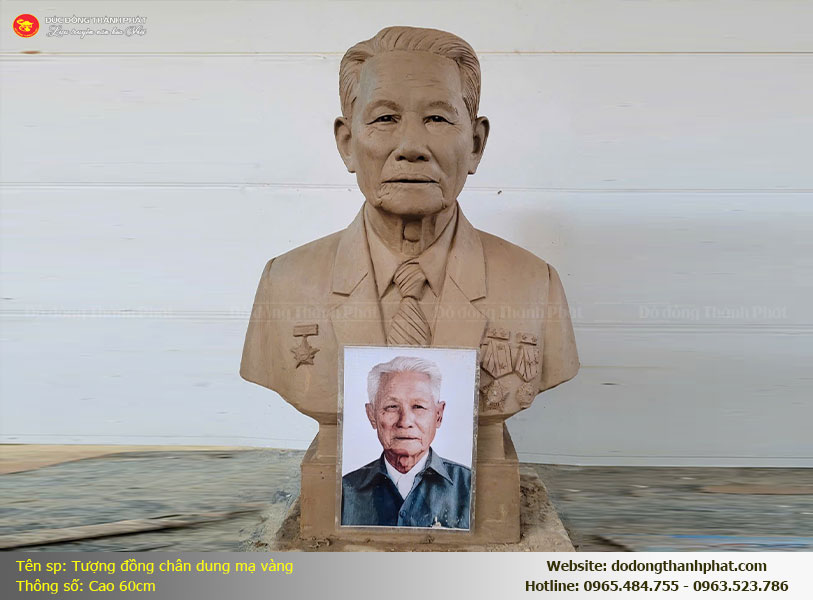 đúc tượng đồng chân dung mẫu đất sét giống ảnh thật 95 phần trăm