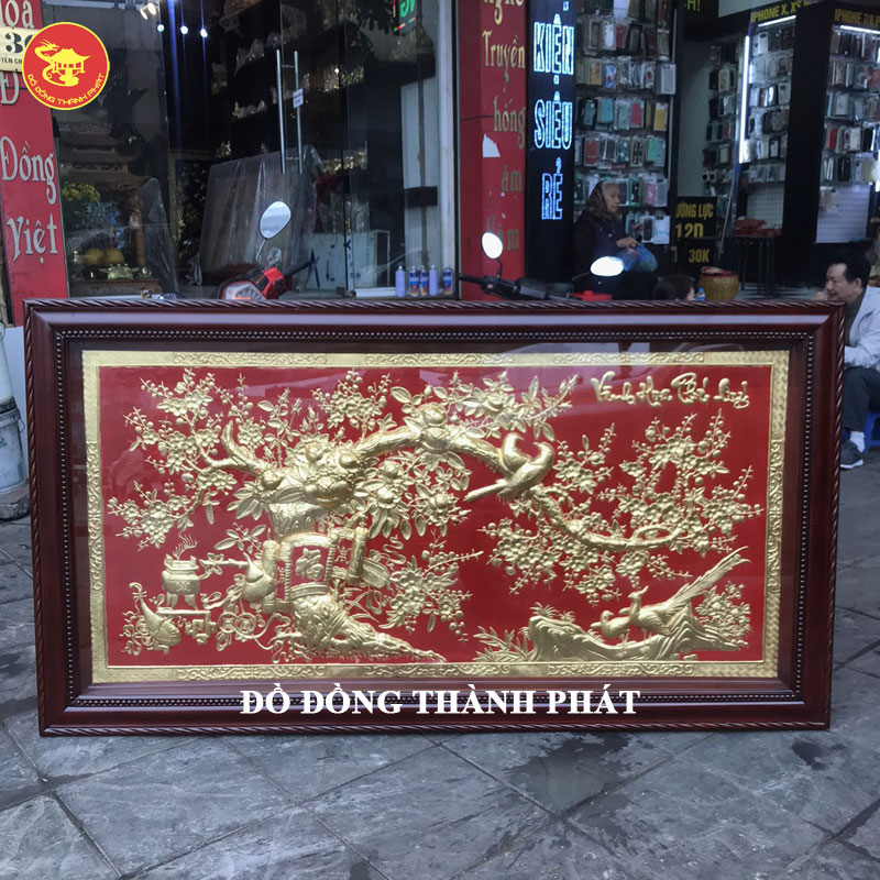 Tranh vinh hoa phú qúy bằng đồng hàng đặt tại Hà Nội