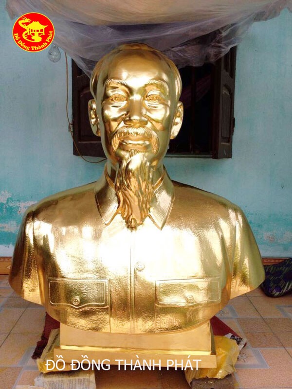 tượng bán thân bác hộ mạ vàng