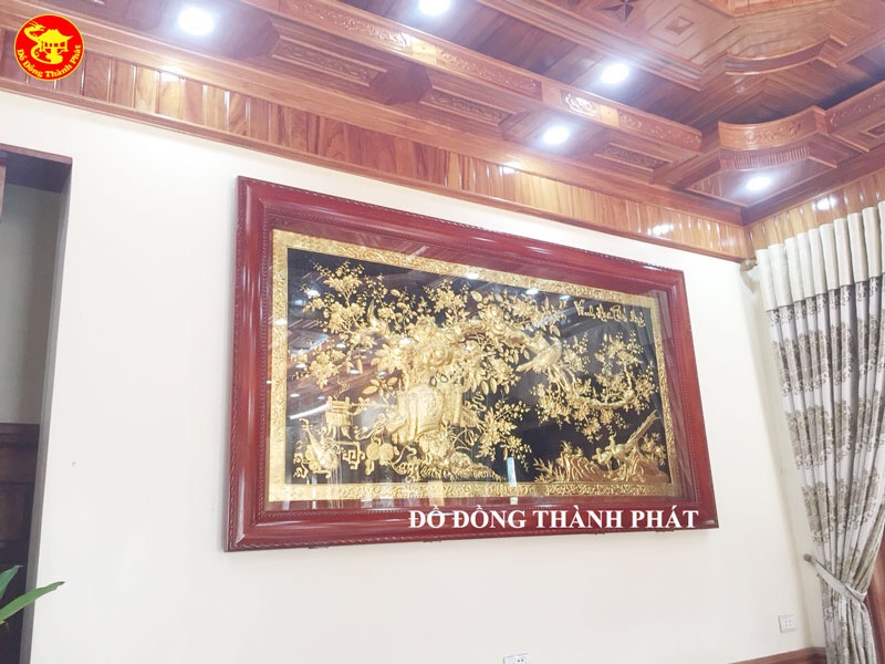 tranh vinh hoa phú quý bằng đồng vàng