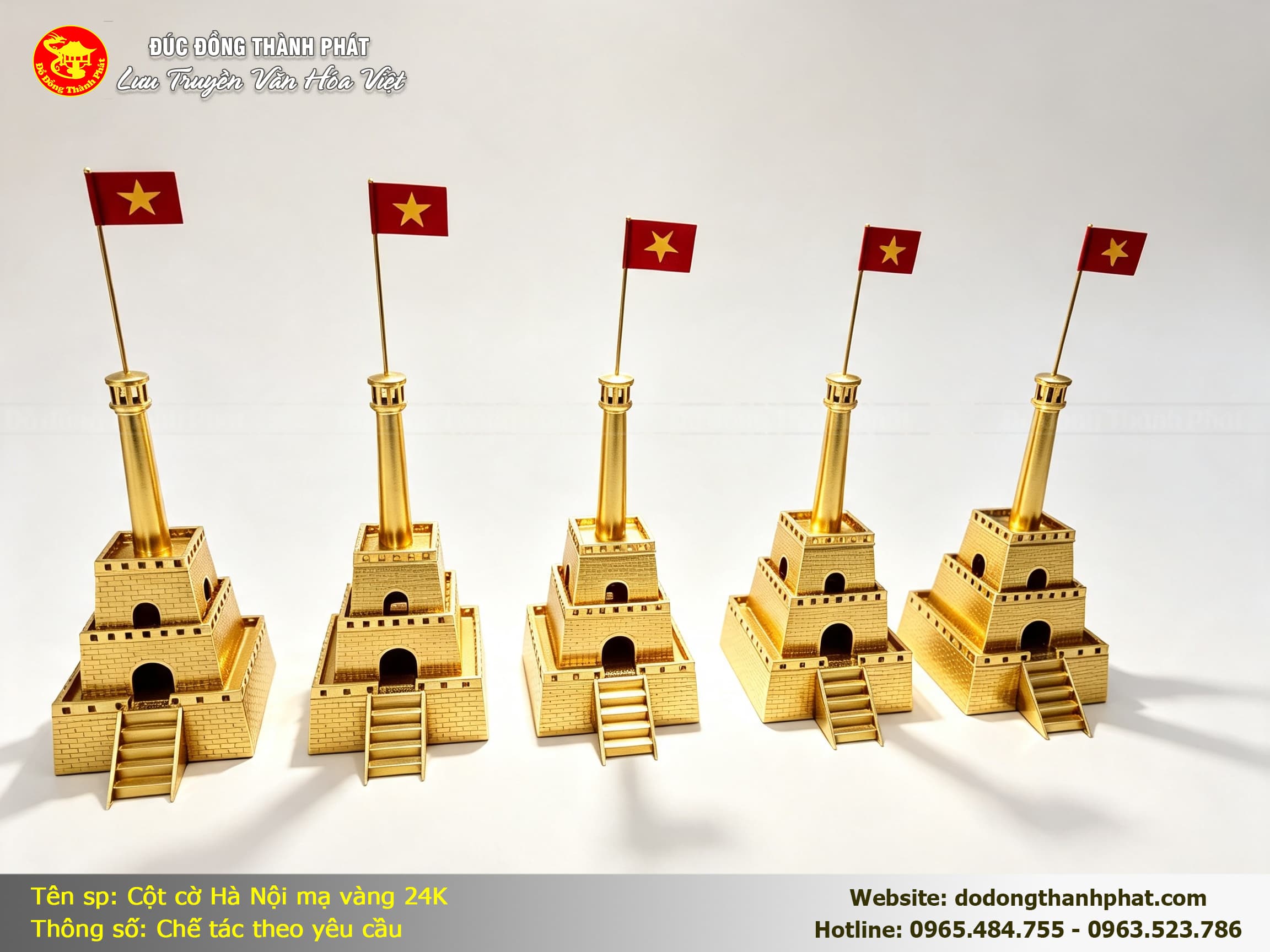 Cột cờ Hà Nội mạ vàng 9999