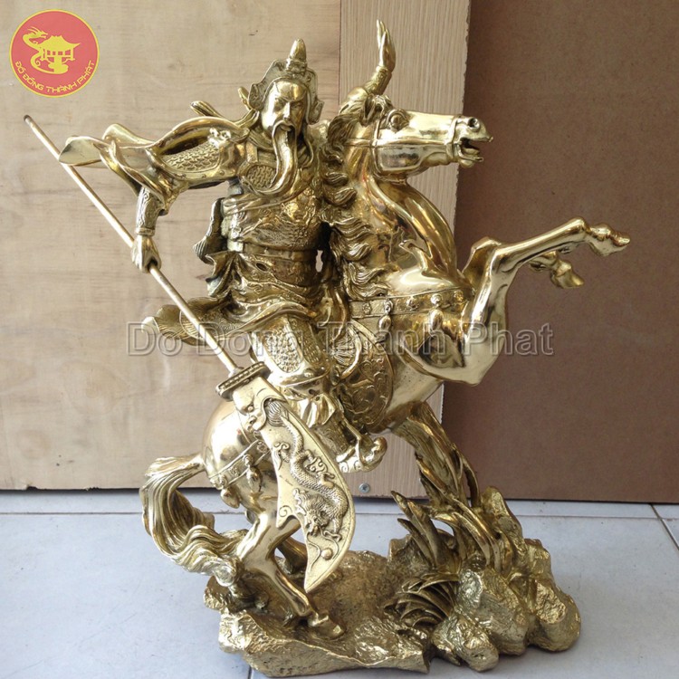 Quà tặng bằng đồng tượng Quan Vân Trường cưỡi ngựa