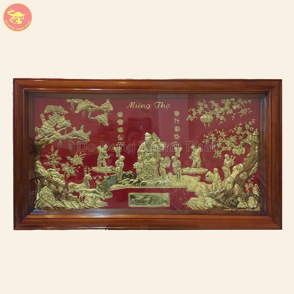 Tranh đồng mừng thọ cụ ông mừng Xuân Giáp Thìn 2024
