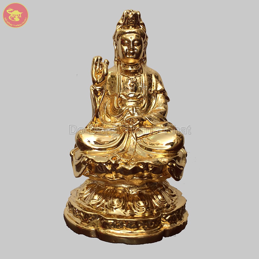 Quà tặng bằng đồng tượng phật Quán Thế Âm Bồ Tát cao 20 cm