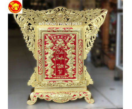Bài Vị Bằng Đồng Cửu Huyền Thất Tổ Mẫu Song Long Trầu Nguyệt Cao 61 cm Bài Vị Bằng Đồng Cửu Huyền Thất Tổ Mẫu Song Long Trầu Nguyệt Cao 61 cm