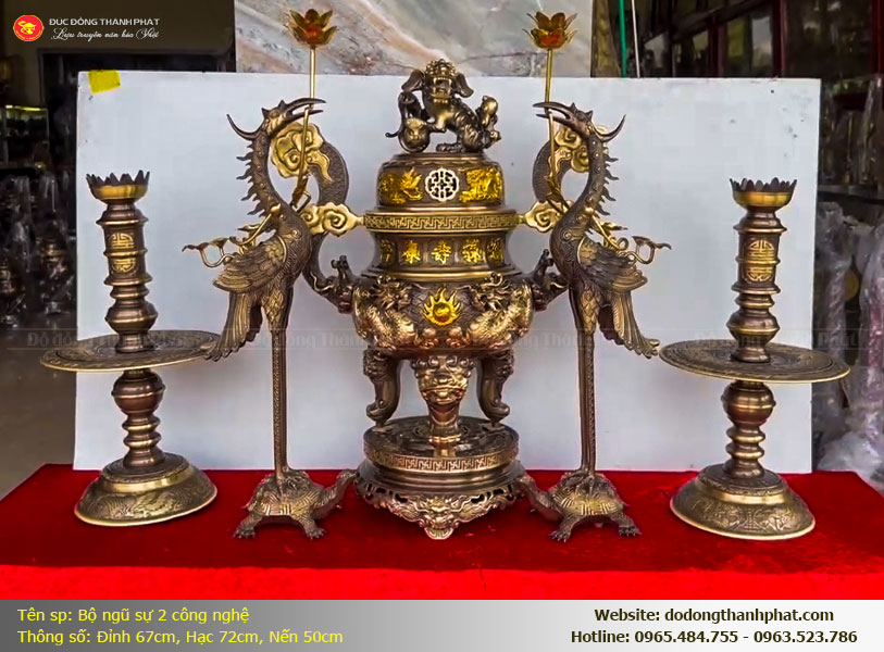 Ý Nghĩa Bộ Ngũ Sự 2 công nghệ 67cm Song Long Chầu Nguyệt
