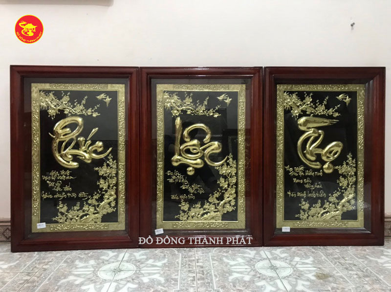 Bộ tranh chữ Phúc Lộc Thọ bằng đồng Bộ tranh chữ Phúc Lộc Thọ bằng đồng