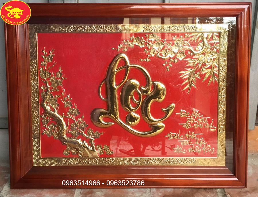 Tranh chữ lộc, quà tặng tranh chữ lộc mạ vàng 24k cao cấp. Tranh chữ lộc, quà tặng tranh chữ lộc mạ vàng 24k cao cấp.