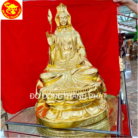 Đúc Tượng Quán Thế Âm Bồ Tát Dát Vàng 9999 Cao 81 cm