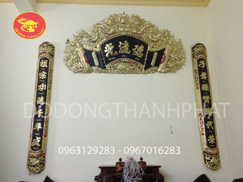 Bộ Cuốn Thư Câu Đối Đồng 1,55 m