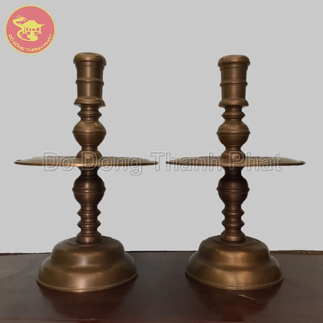 Chân nến đồng hun giả cổ cao 50 cm