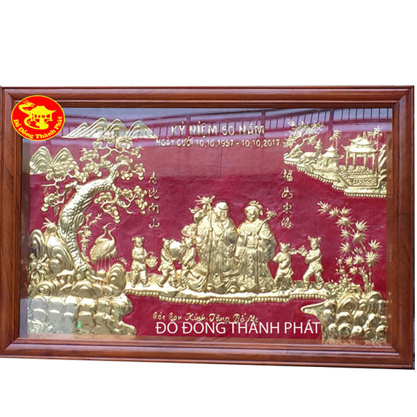 Tranh Mừng Thọ Cụ Ông Bà Bằng Đồng| Địa chỉ bán tranh đồng đẹp, uy tín