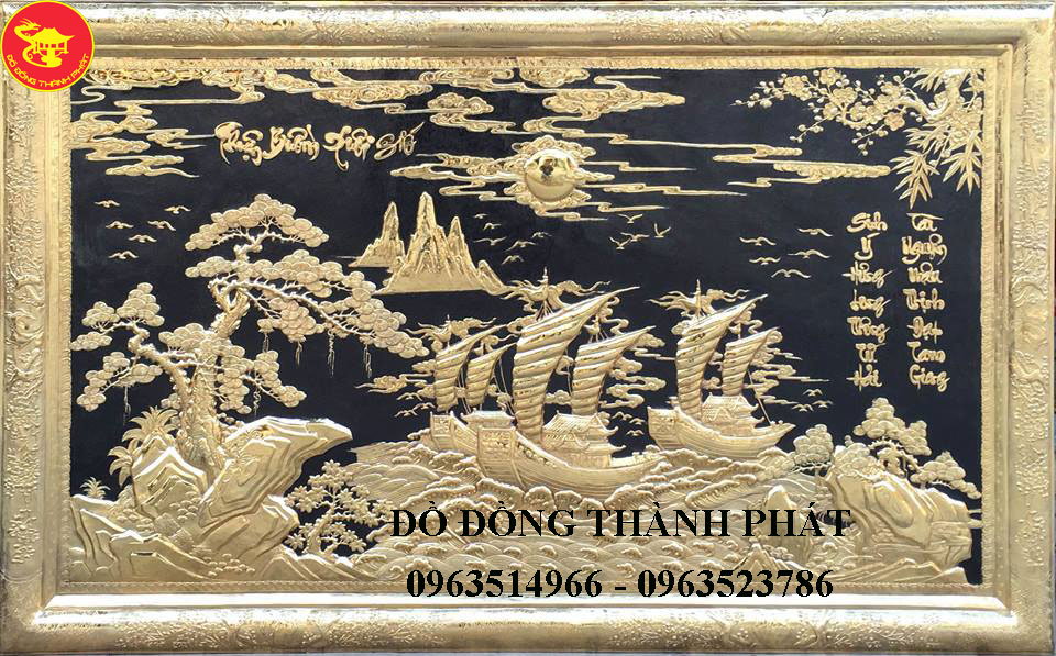 Tranh Đồng Phong Thủy - Thuận Buồm Xuôi Gió Mạ Vàng