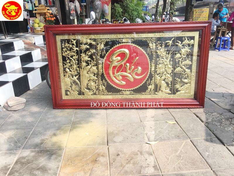 Tranh Chữ Phúc Tứ Quý, Tranh Đồng Phong Thủy Chữ Phúc Tranh Chữ Phúc Tứ Quý, Tranh Đồng Phong Thủy Chữ Phúc