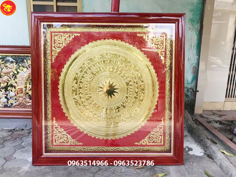 Mặt Trống Đồng Mạ Vàng 24 k Treo Phòng Khách
