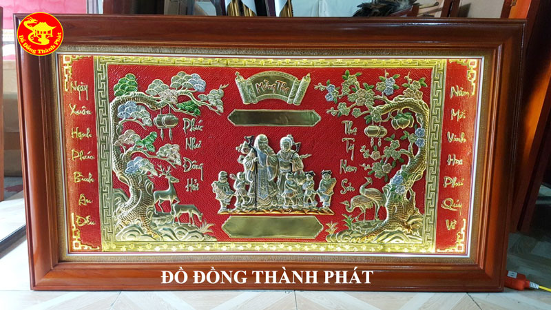 Tranh Mừng Thọ Song Cụ Bằng Đồng Cao Cấp