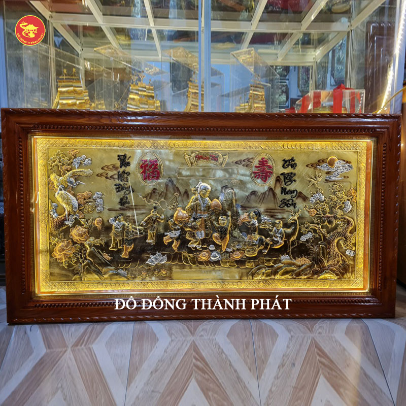 Tranh chúc thọ ông bà bằng đồng mẫu 2025