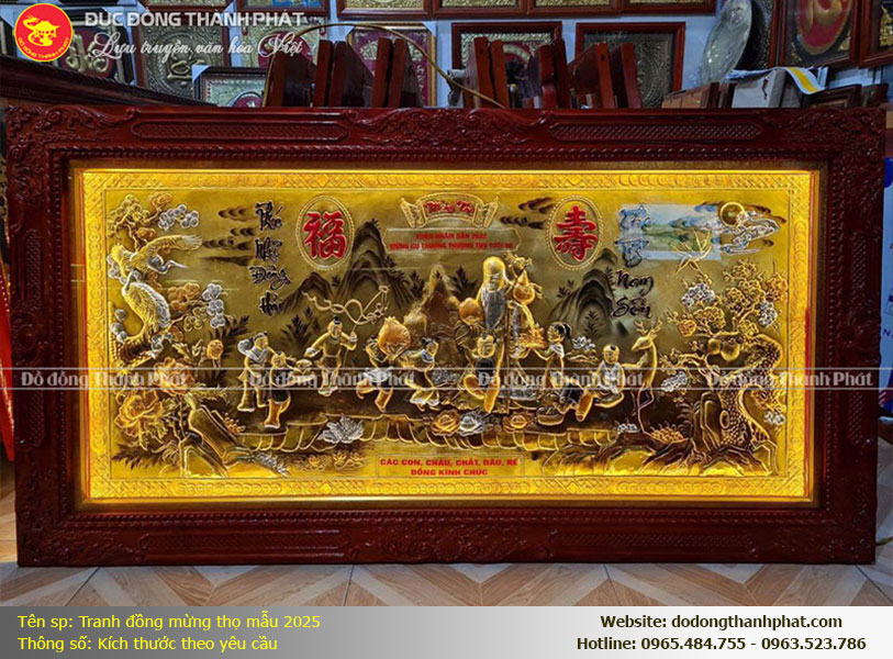 Tranh mừng thọ cụ ông mẫu mới 2025