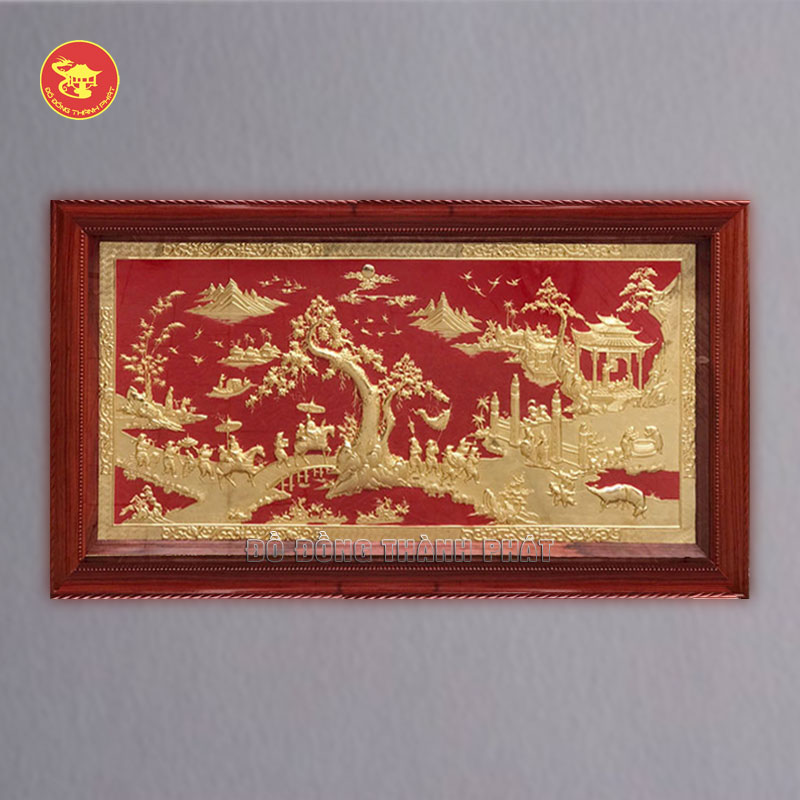 Tranh vinh quy bái tổ bằng đồng