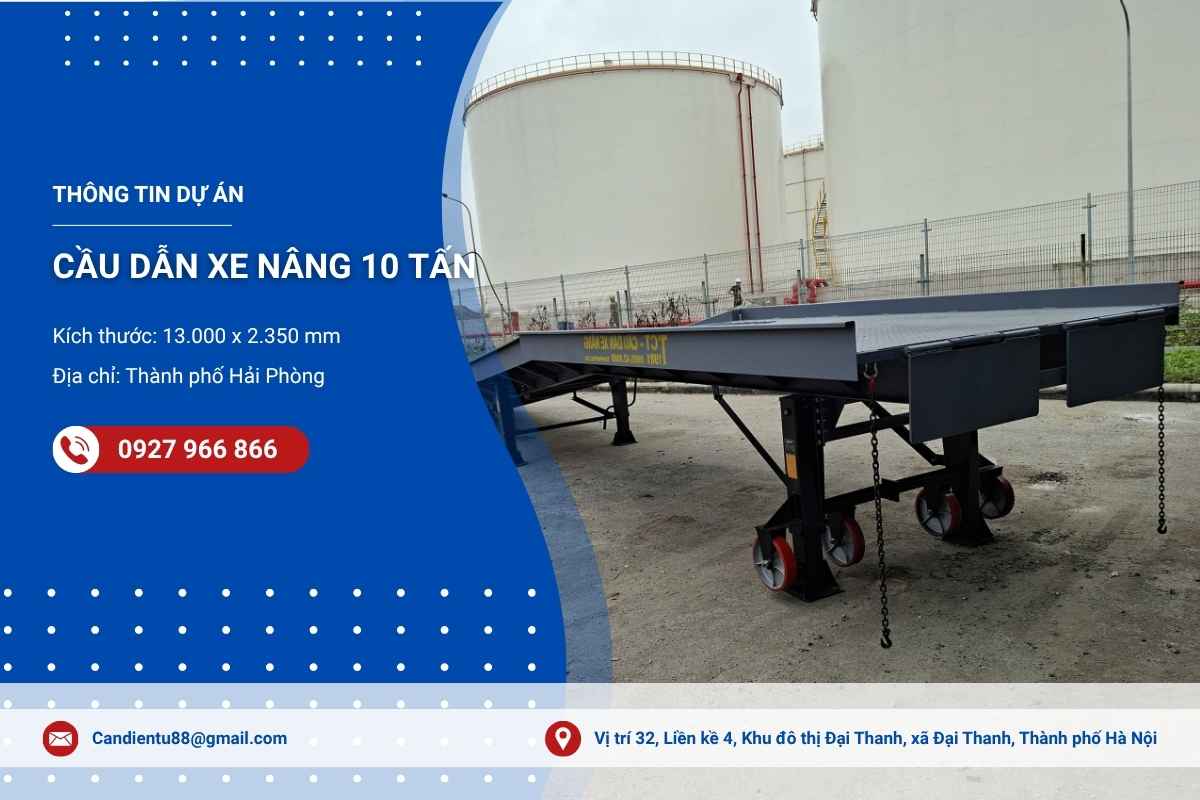 Cầu dẫn xe nâng 10 tấn tại KCN Nam Đình Vũ Hải Phòng