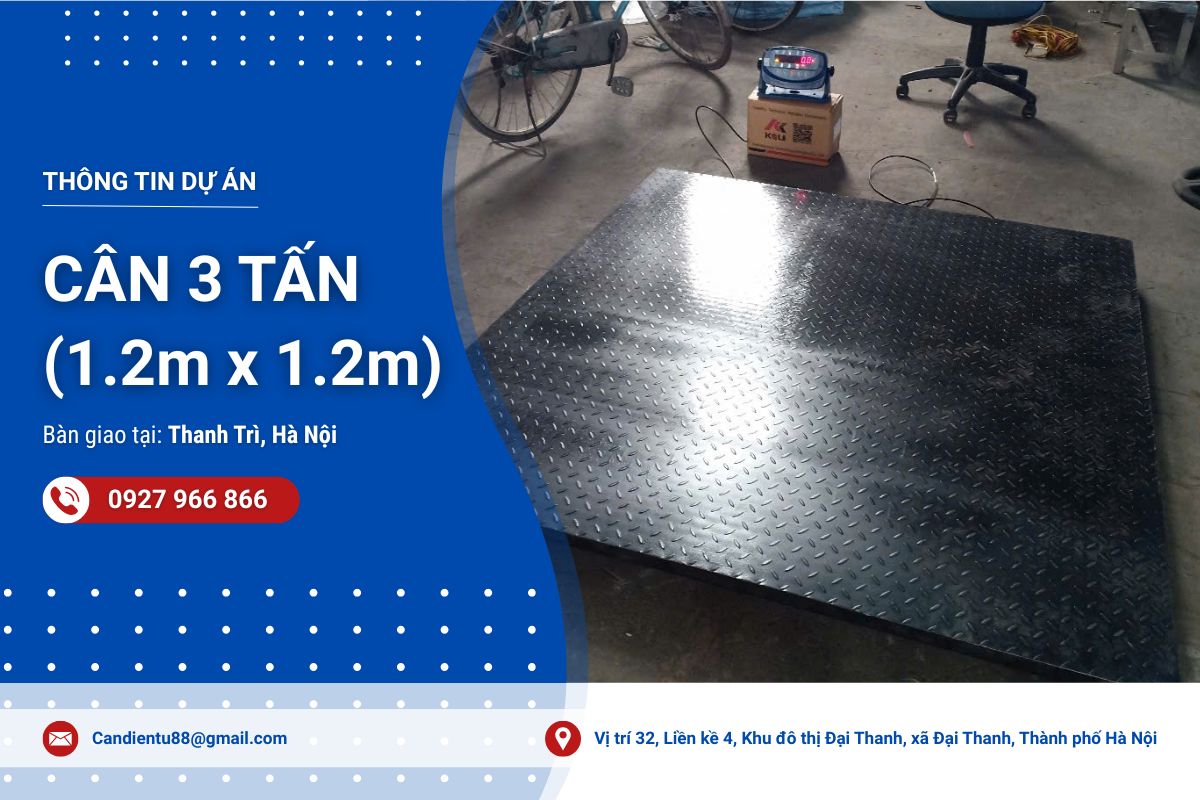 Giao nhanh cân sàn điện tử 3 tấn tại Thanh Trì, Hà Nội