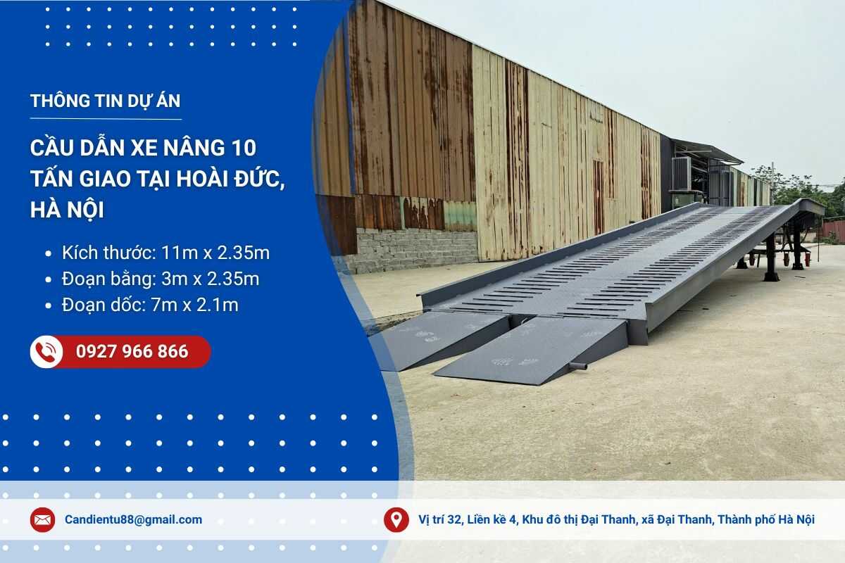 Cầu dẫn lên cont 10 tấn 11m giao tại Hà Nội