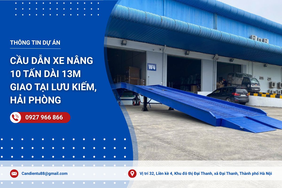 Cầu dẫn lên container 10 tấn dài 13m giao tại Lưu Kiếm, Hải Phòng