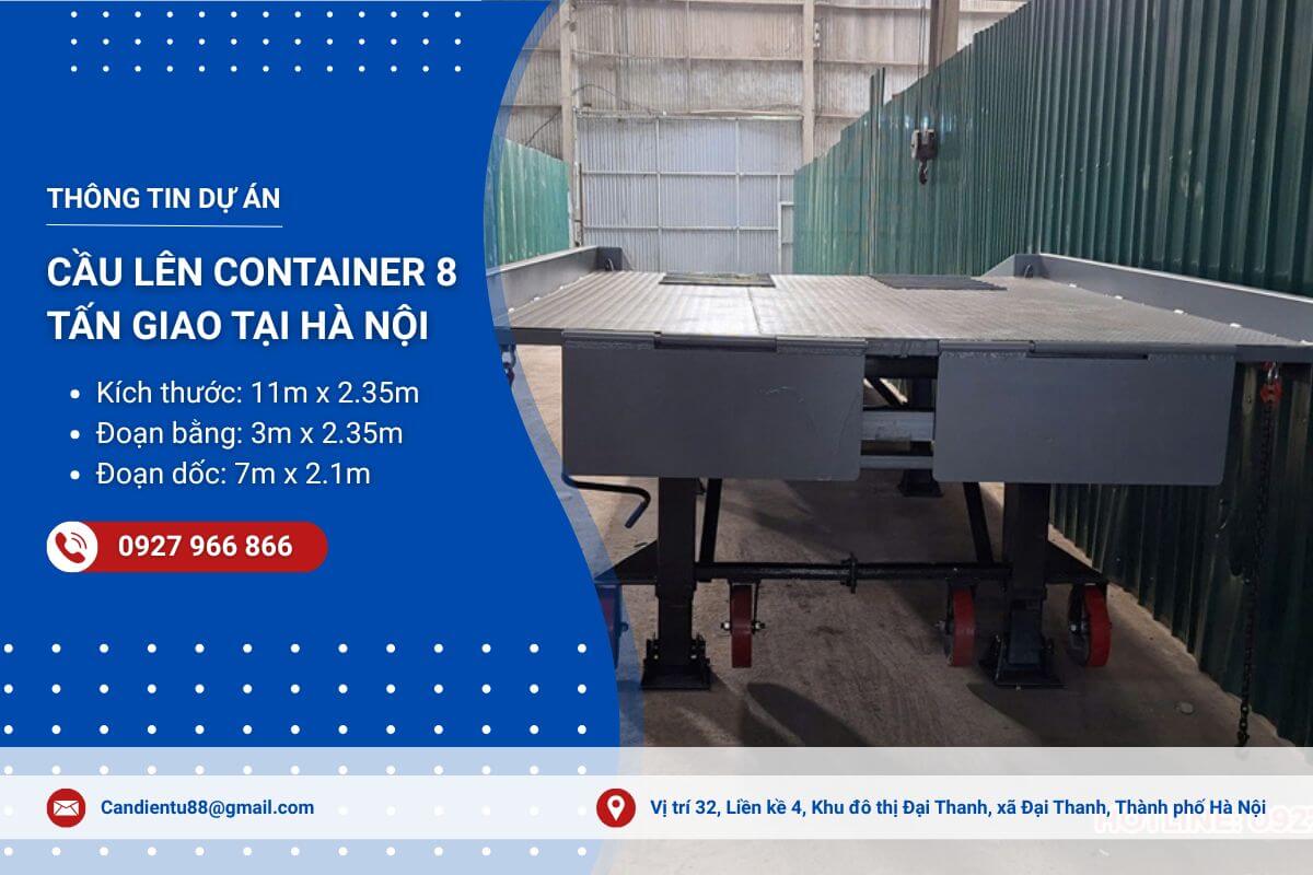 Cầu dẫn lên container 8 tấn giao tại Thạch Thất, Hà Nội