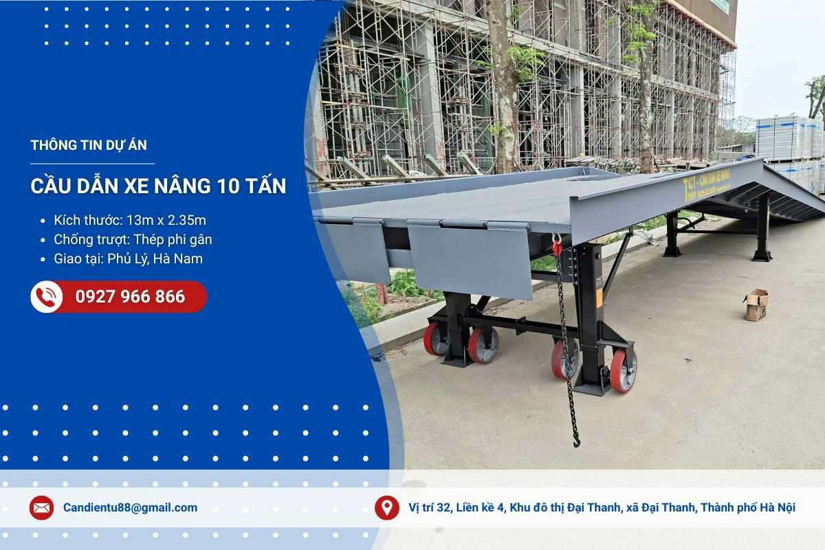 Hoàn thiện dự án cầu dẫn xe nâng 10 tấn dài 13m tại Hà Nam
