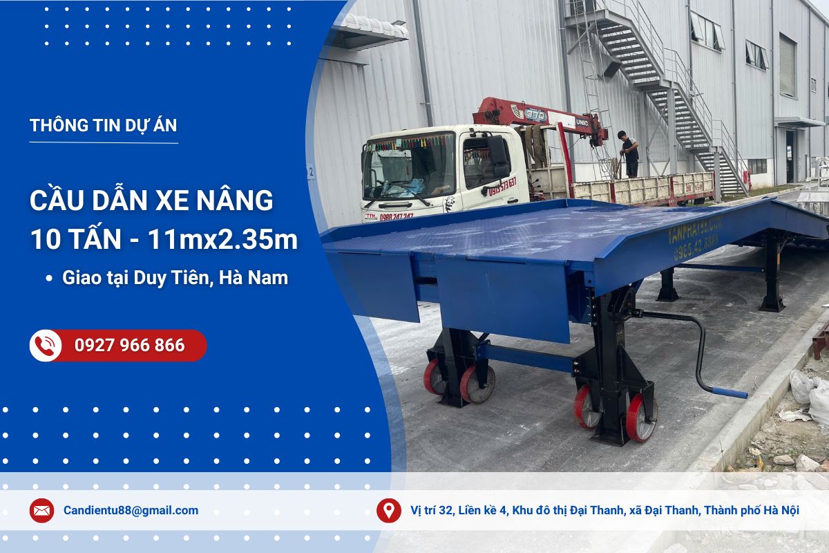 Cầu dẫn xe nâng 10 tấn (11mx2.35m) giao tại Duy Tiên, Hà Nam